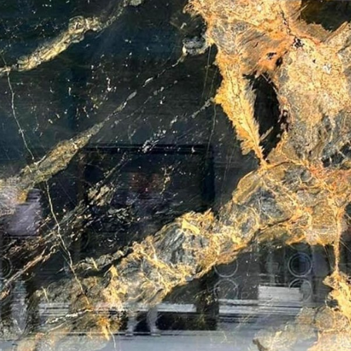 Golden Oro Exotic Granite by Maharana Granites – Luxury Black & Gold Natural Stone